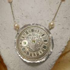 Russian Pocket Watch Face Necklace