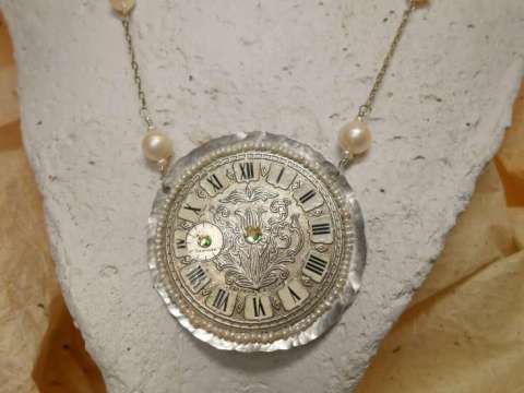 Russian Pocket Watch Face Necklace