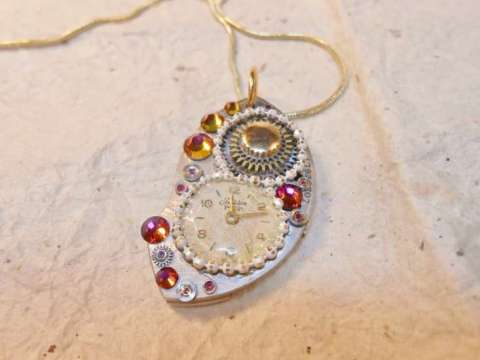Steampunk Watch & Crystal Necklace