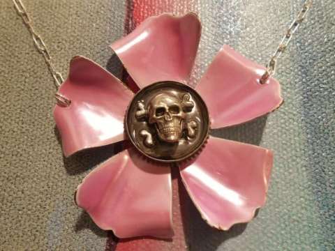 Fantastical Flower & Skull Necklace