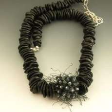 Black fuzzy necklace