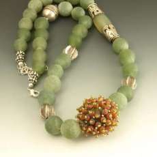 Unpolished Jade & Sterling