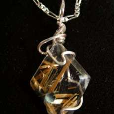 Amazing Diamond Cut  Rutile Quartz Pendant