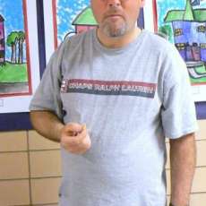 Tilton tasting one of his jalapeno jams