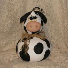 Handpainted Gourd Cow