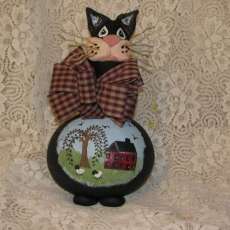 Handpainted Saltbox Gourd Kitty