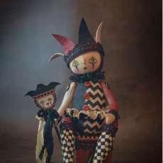 Buttons Harlequin ART DOLL