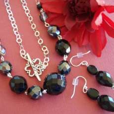 Elyse - Sterling Silver and Glass Necklace Set