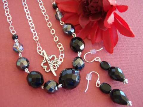 Elyse - Sterling Silver and Glass Necklace Set