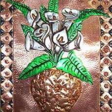 Metal Work, Lilies in a Vase