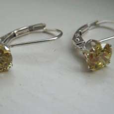 Yellow Cz Citrine Sterling Silver Lever Back EarringsFrom Aimeekleejewelry