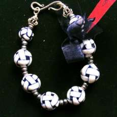 navy & white weave braclet