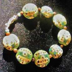 green & biege braclet