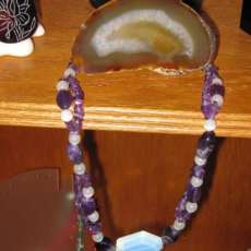 Amethyst and Sea Opal glass Necklace