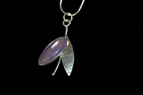 Purple Agate Drop Pendant
