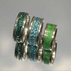 Sterling silver & enamel rings