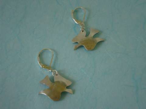 Sterling Silver Hand-fabricated Dove Earrings
