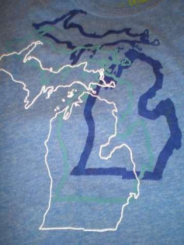 Michigan Print on REcycled Plastic CLothing