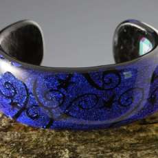 Hand Drawn Solid Glass Dichroic Cuff