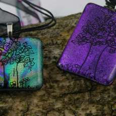 HAND Drawn (Not Stencil!) Dichroic Pendants