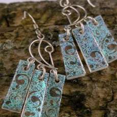 Sterling Silver and Dichroic Glass Earrings
