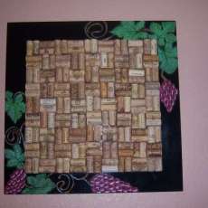 Handcrafted beveled wine cork bulletin board