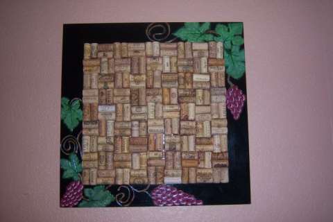 Handcrafted beveled wine cork bulletin board