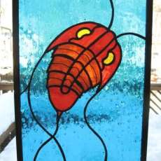 Trilobite Stained Glass Panel
