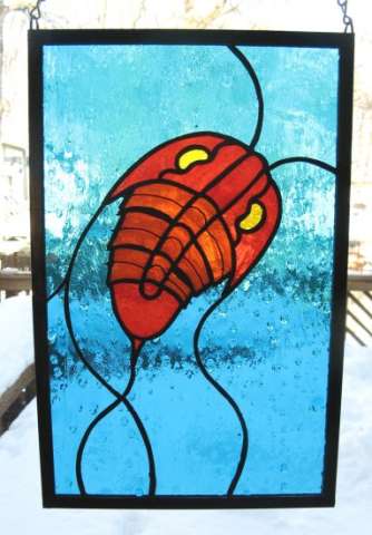 Trilobite Stained Glass Panel