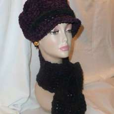 Retro Newsboy Hat with Keyhole Scarf