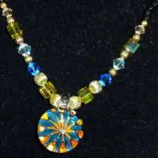 Swarovski Crystal Necklace with Hand Blown Pendant