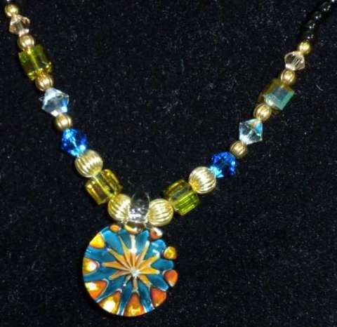 Swarovski Crystal Necklace with Hand Blown Pendant