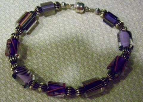 David Christiansen Cane Glass Beaded Bracelet