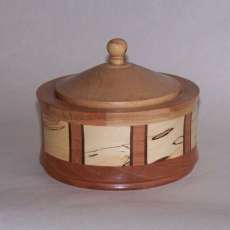 Cherry and Maple Bowl W/Lid