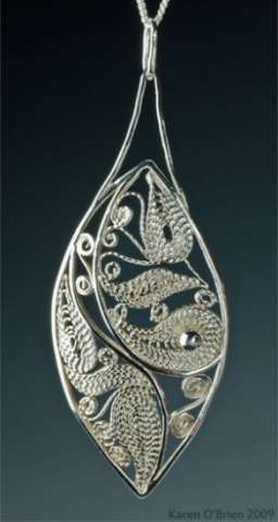 Paisley Waves Filigree Pendant