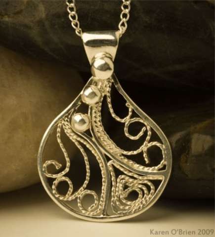 Pear Drop Filigree Pendant