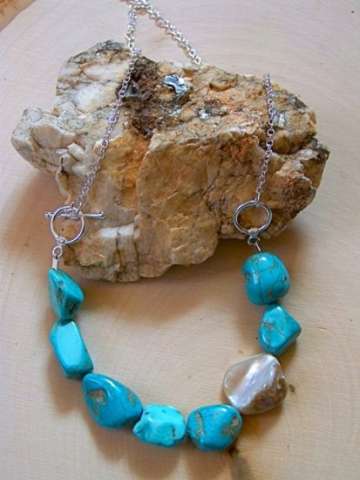 Turquoise and Shell Necklace