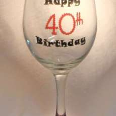 Happy 40th Birthday Wine Glass