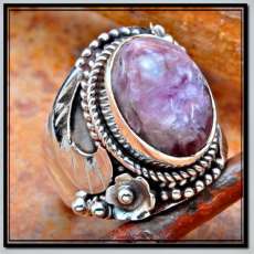 Charoite Ring in Sterling Silver