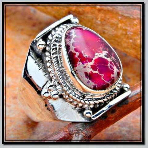 Purple Turquoise Ring in Sterling Silver