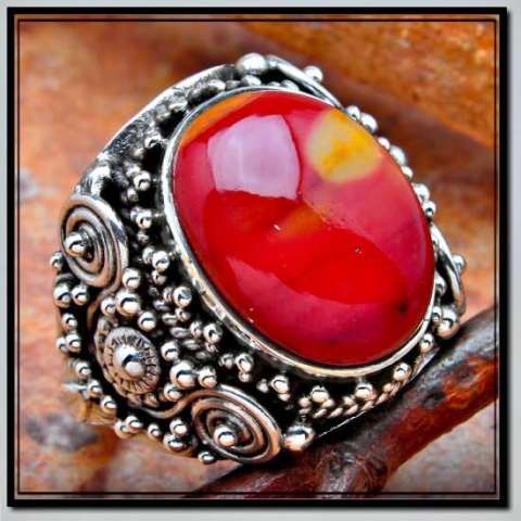 Beautiful Mookite Ring in Sterling Silver