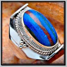 Rainbow Calsilica Ring in Sterling Silver