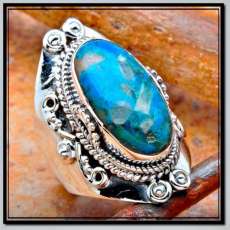 Crysocolla Ring in Sterling Silver