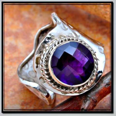 Amethyst Ring in Sterling Silver
