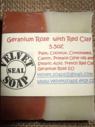 Geranium Rose French Red Clay Soap