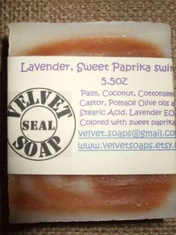 Lavender Sweet Paprika Swirl Soap