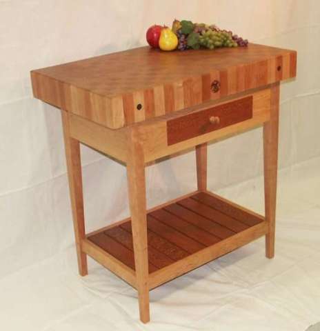 Butcher Block Table-Contemporary-Lacewood/Cherry