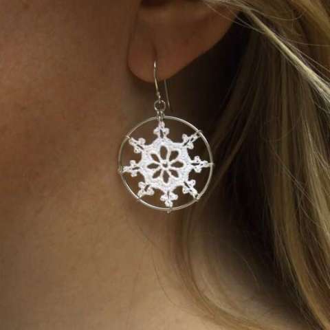Nautical crocheted earrings