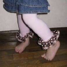 Ruffled Footless Tights