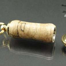 Spalted Birtch Wood Key Chain Pill Holder